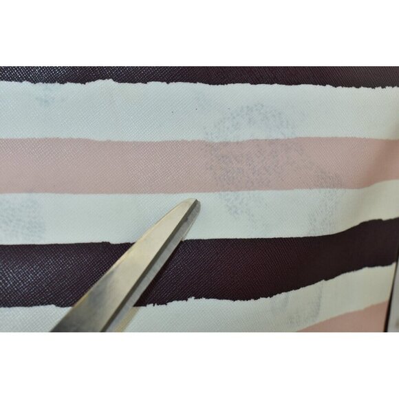 Kate Spade Women Grant Street Jules Grainy Striped Vinyl Shoulder Bag Beach Tote - Picture 6 of 16